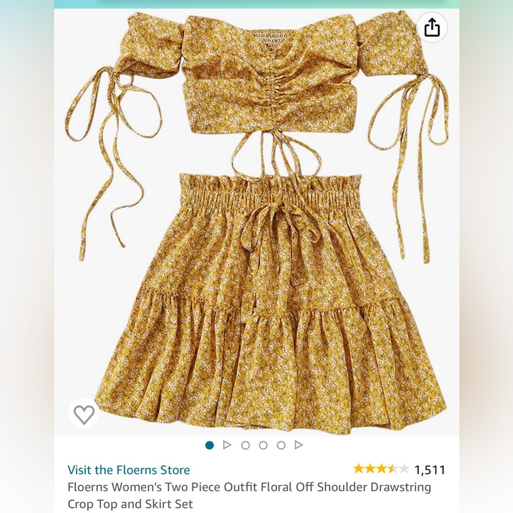 Medium two piece top and skirt